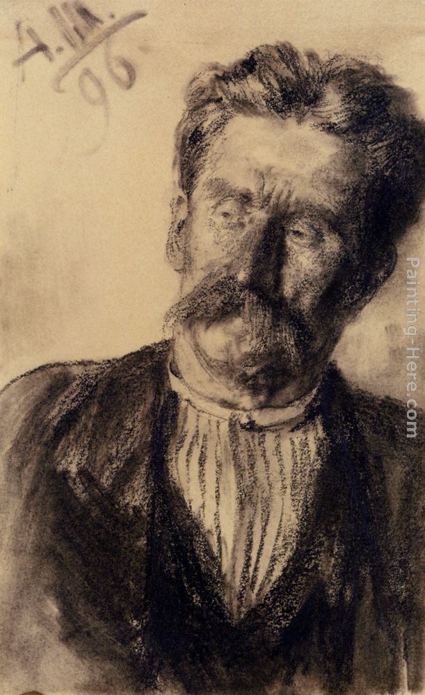 Adolph von Menzel Head Of A Man